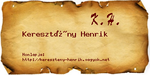 Keresztény Henrik névjegykártya